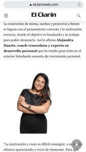 el clarin alejandra duarte coach